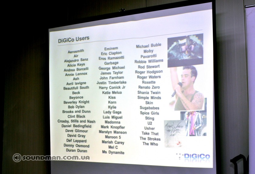 Список пользователей DiGiCo среди звезд шоубизнеса