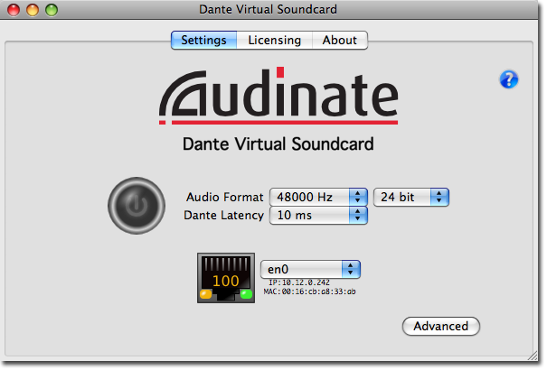 Audinate Dante Virtual Soundcard 